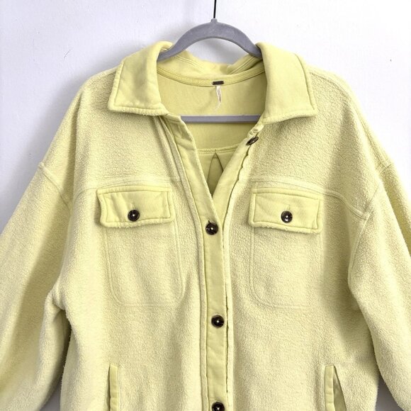 Free People Ruby Oversized Shacket Jacket in Luminary Yellow Green Women’s Sz XS - Picture 3 of 11